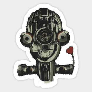 Peace And Love Robot Head Sticker